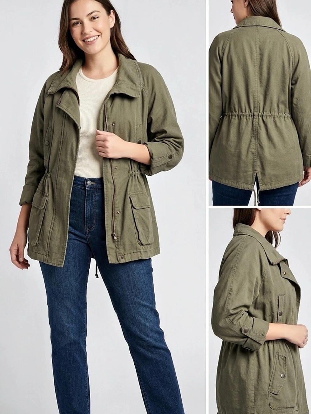 Matty M Utility Anorak Jacket Green Large